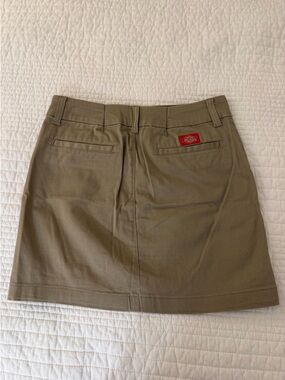 Dickies Khaki/Tan Skirt with Red Logo Patch
